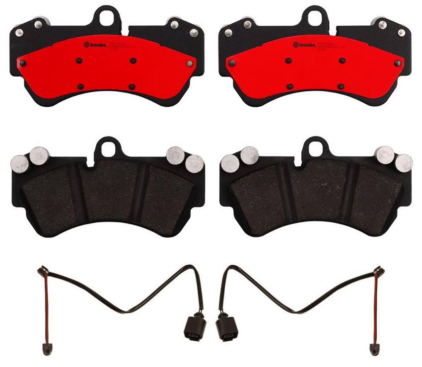 Porsche VW Brembo Brake Pad Set Kit - Front (Ceramic) (with Sensors) 7L0698151S - Brembo 2265497KIT